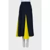 Wool skirt with silk inserts