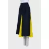 Wool skirt with silk inserts