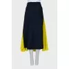 Wool skirt with silk inserts