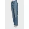 Straight blue jeans