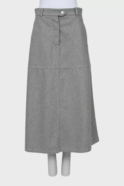Gray wool skirt