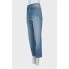 High waist distressed jeans