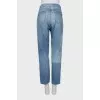 High waist distressed jeans