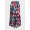 Silk skirt with car print