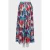 Silk skirt with car print
