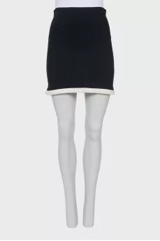 Mini skirt with contrasting hem