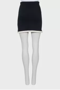 Mini skirt with contrasting hem