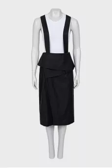Wool skirt with suspenders