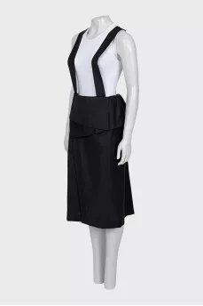 Wool skirt with suspenders
