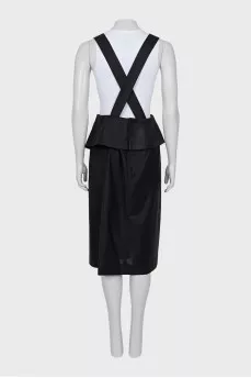 Wool skirt with suspenders