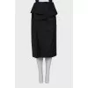 Wool skirt with suspenders