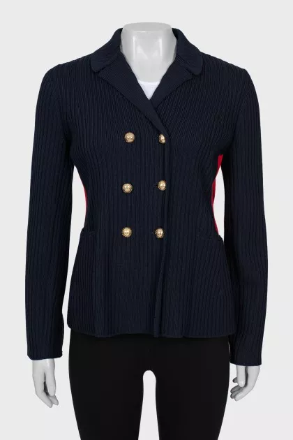 Double-breasted wool cardigan