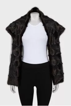 Faux fur cape with tag