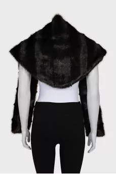 Faux fur cape with tag