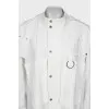 White raincoat with buttons