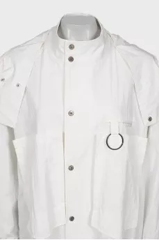 White raincoat with buttons