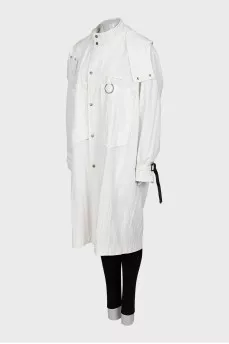 White raincoat with buttons