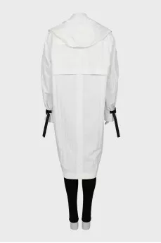 White raincoat with buttons