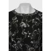 Silk blouse with rhinestones with tag
