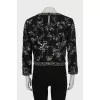 Silk blouse with rhinestones with tag