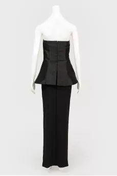 Black Peplum Maxi Dress