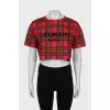 Cropped T-shirt with brand logo