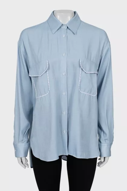 Shirt with imitation patch pockets