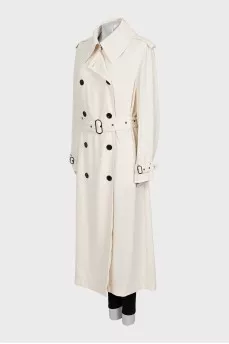 Loose fit trench coat with buttons and hook