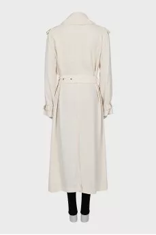 Loose fit trench coat with buttons and hook