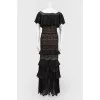 Lace dress on the floor with open shoulders