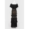 Lace dress on the floor with open shoulders
