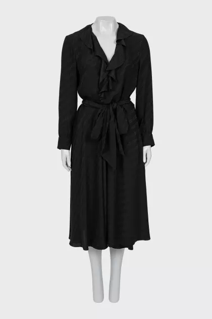 Silk dress with signature print