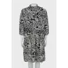 Silk dress with pleats