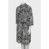 Silk dress with pleats