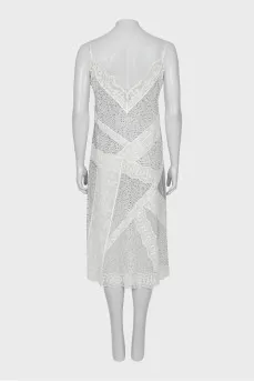 Dress decorated with embroidery and rhinestones