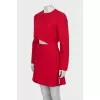 Red wool and silk dress with tag