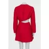 Red wool and silk dress with tag