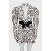 Animal print puff sleeve dress