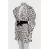 Animal print puff sleeve dress