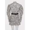 Animal print puff sleeve dress