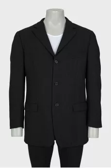 Men's single-breasted jacket in black