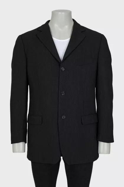 Men's single-breasted jacket in black