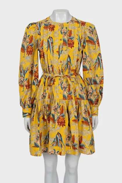 Yellow Floral Dress With Tag