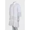 Shirt dress with lace trim