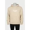 Men's beige hoodie with logo