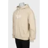 Men's beige hoodie with logo