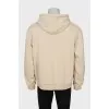 Men's beige hoodie with logo
