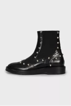 Black boots with silver decor