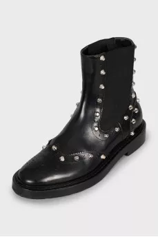Black boots with silver decor