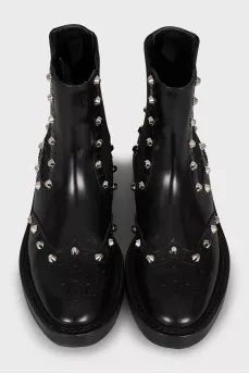 Black boots with silver decor